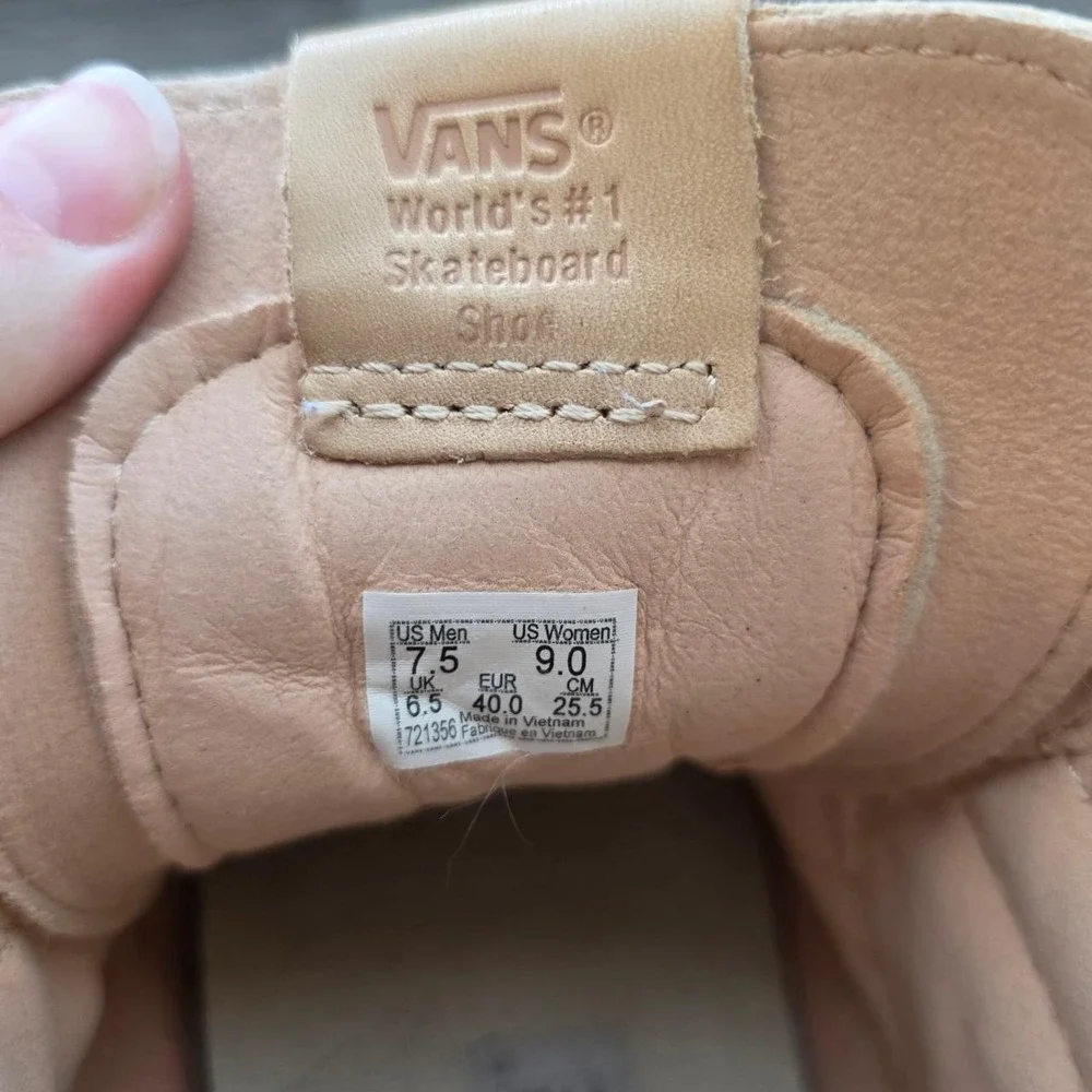 Vans Sk8-Hi Reissue Zip Veggie Tan Vachetta Leather High Top Sneakers Womens 9